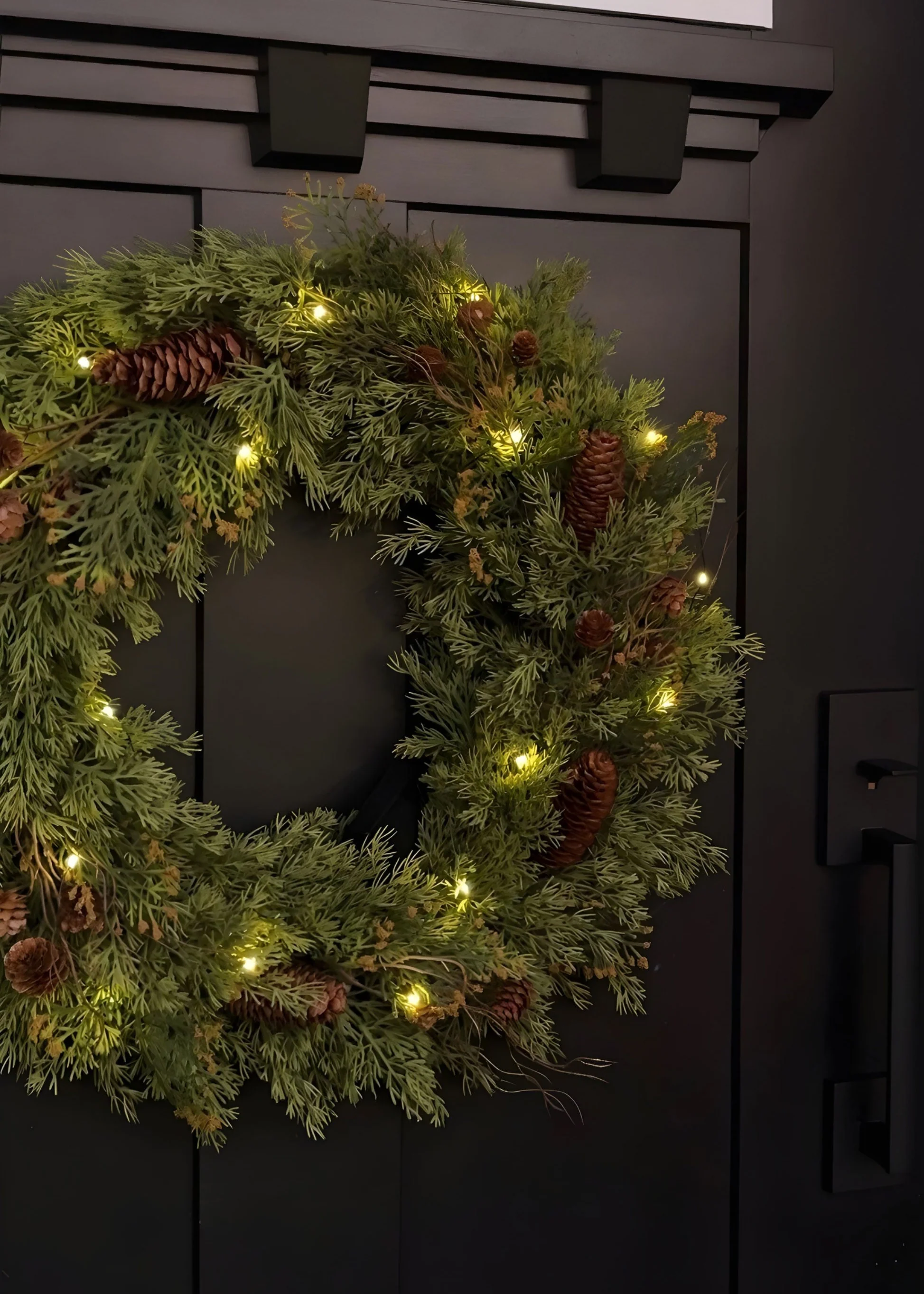 Artificial Pine Holiday Wreath with Cones - 24" - Image 4
