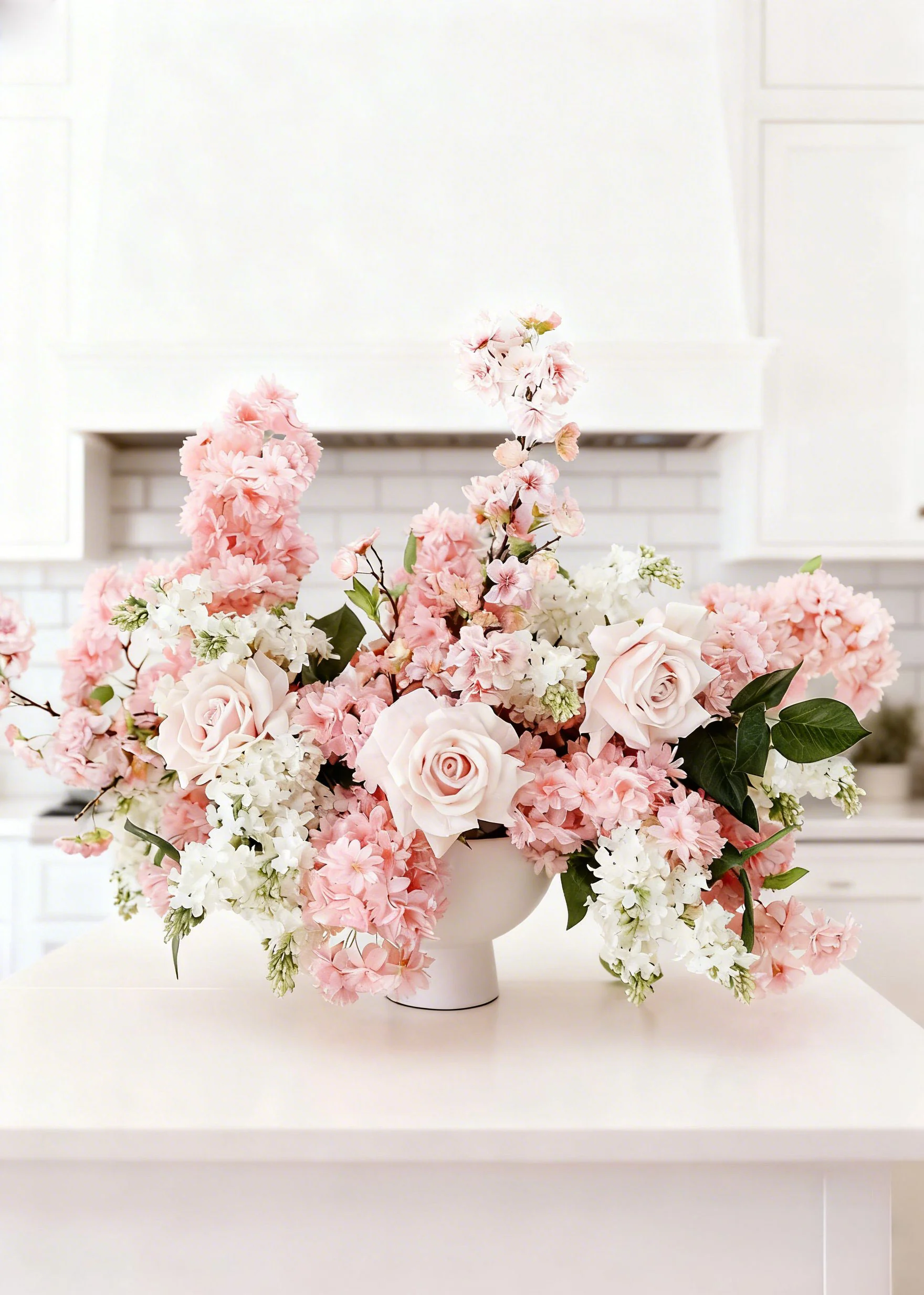Artificial Spring Cherry Blossom Branch in Pink - 40" - Image 2