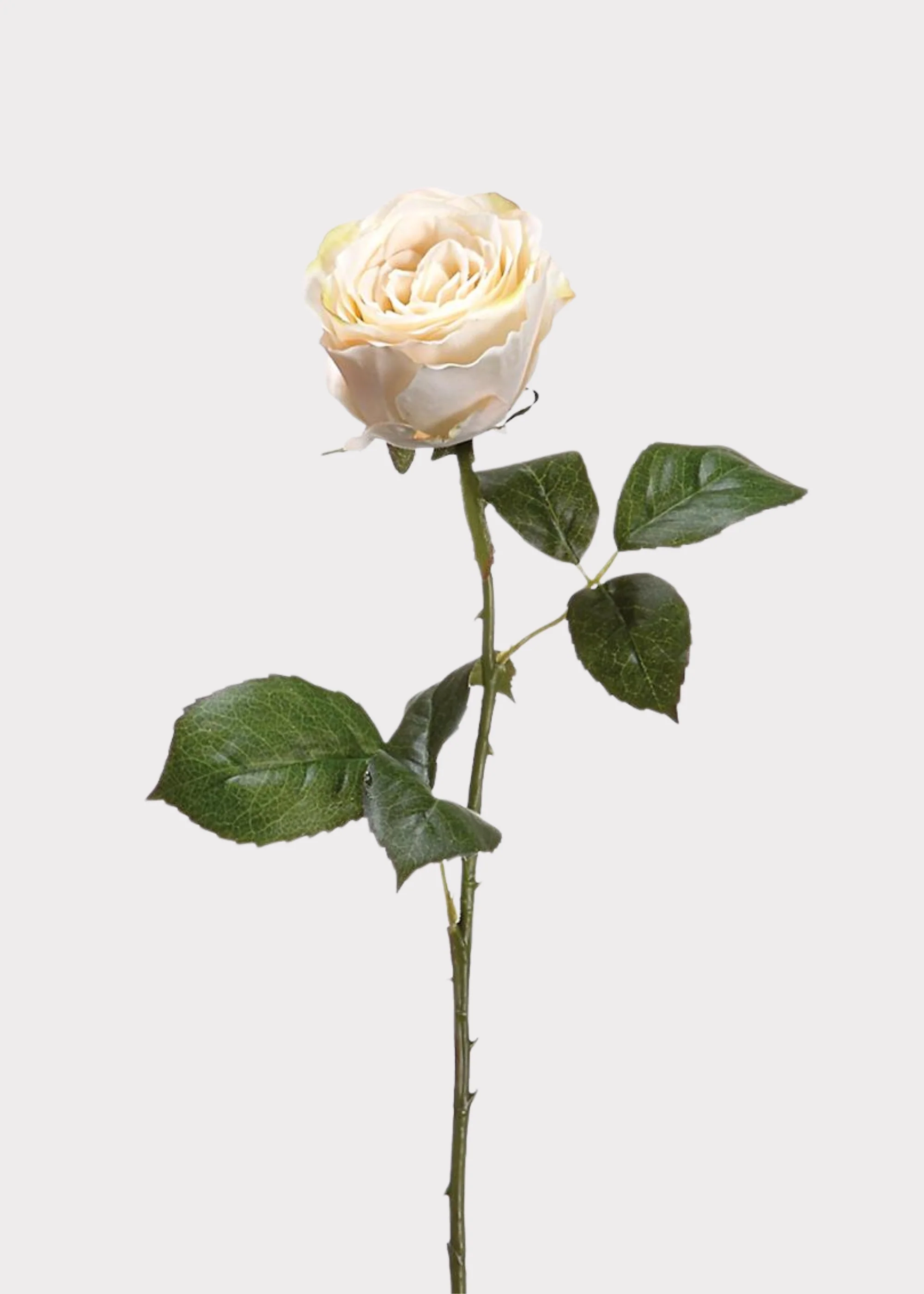 Beige Half Open Rose Fake Flower - 22"
