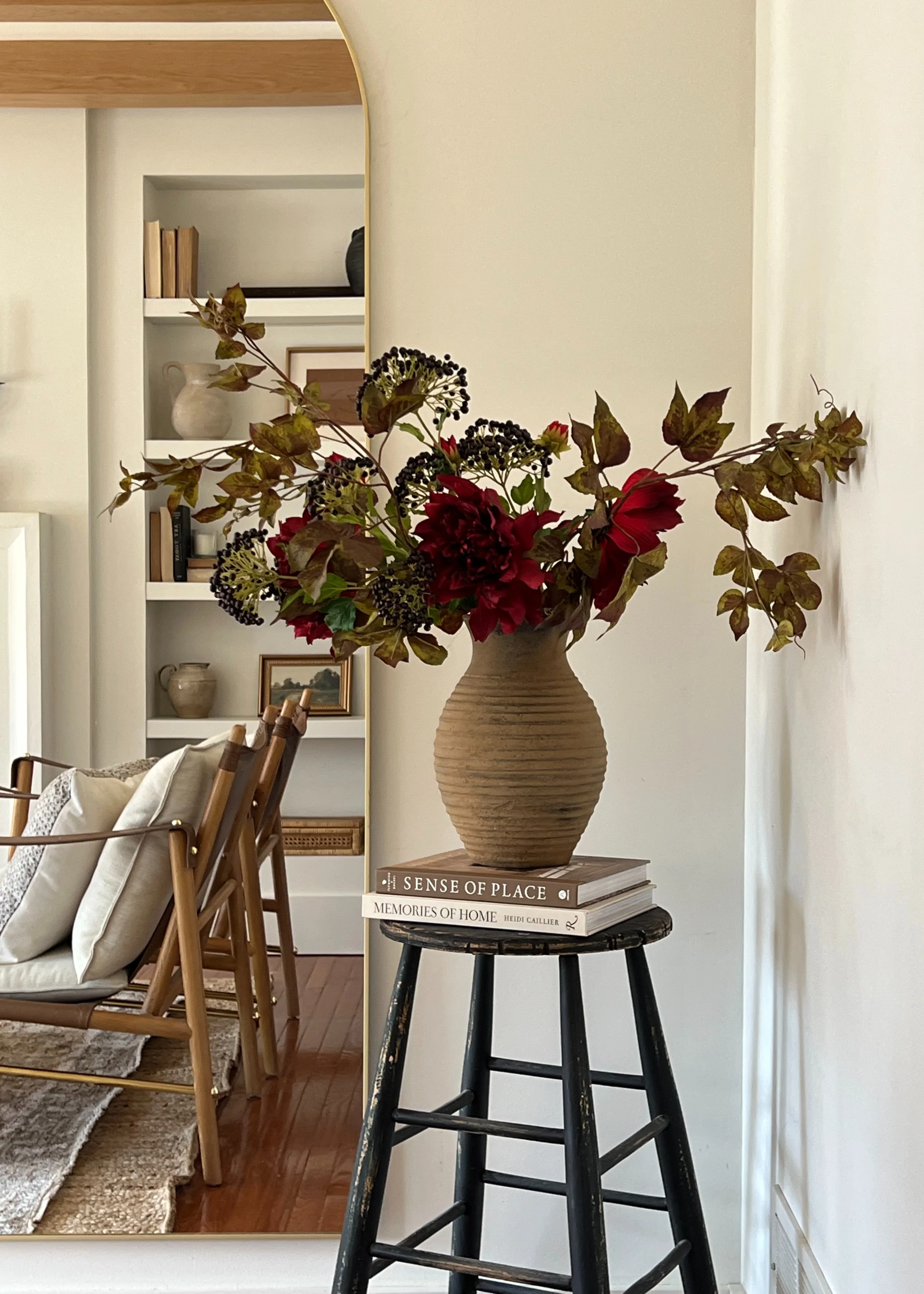 Burgundy Artificial Berry Cluster Branch - 39.5" - Image 3