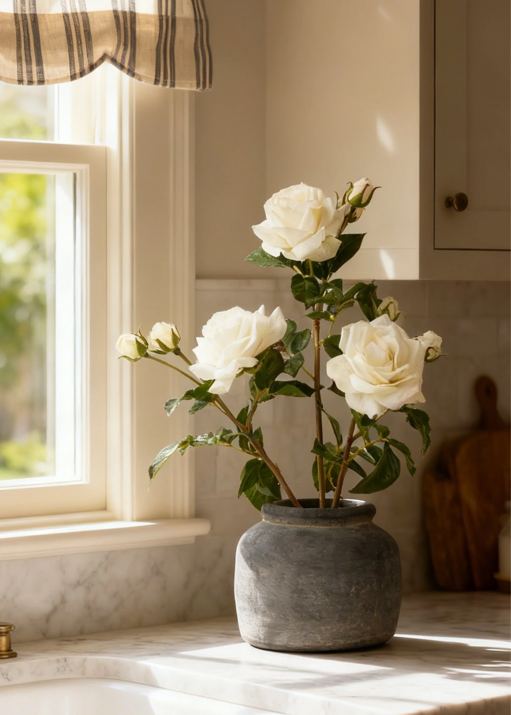 Cream White Real Touch Juliet English Rose - 22" - Image 5