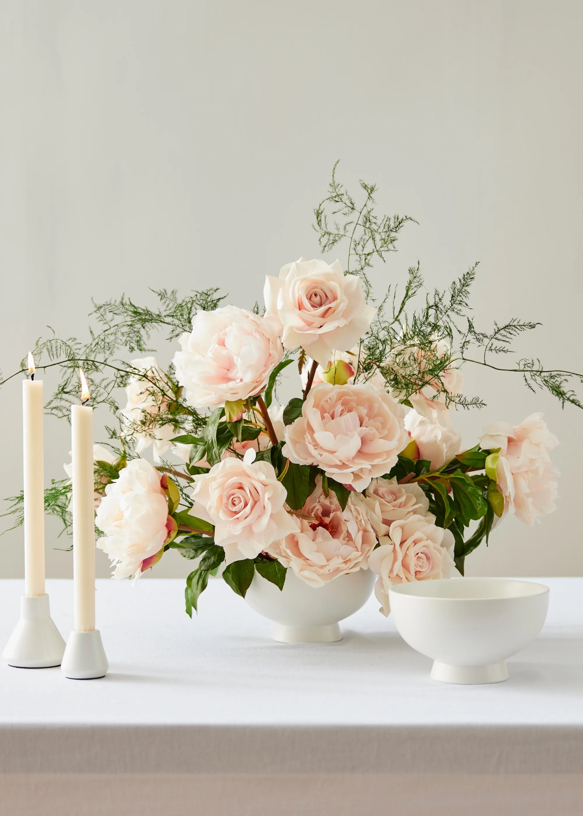 Real Touch Fake Flowers Blush Peony - 27" - Image 4