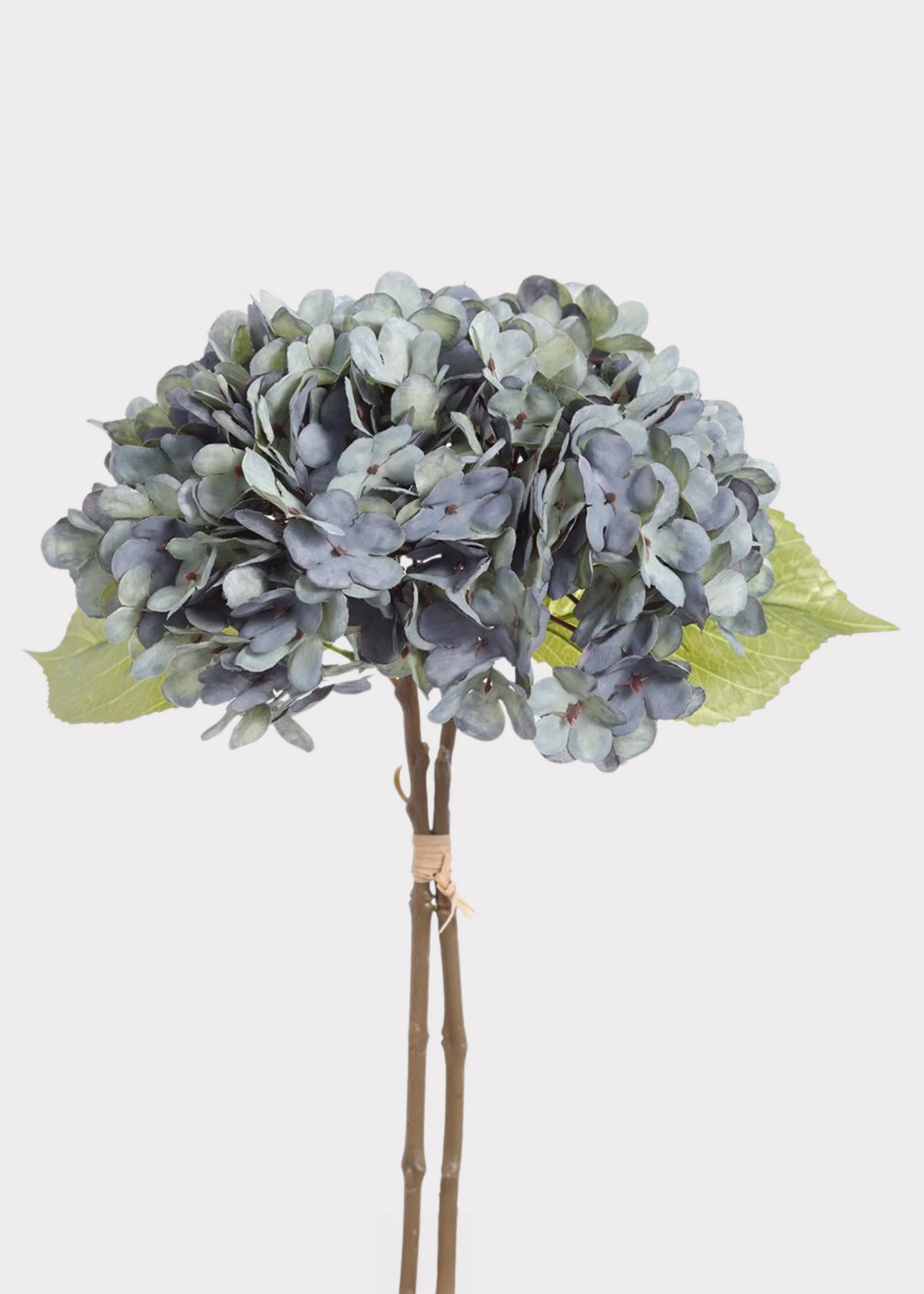 Fake Hydrangea Flower Bundle in Antique Blue - 13.5"