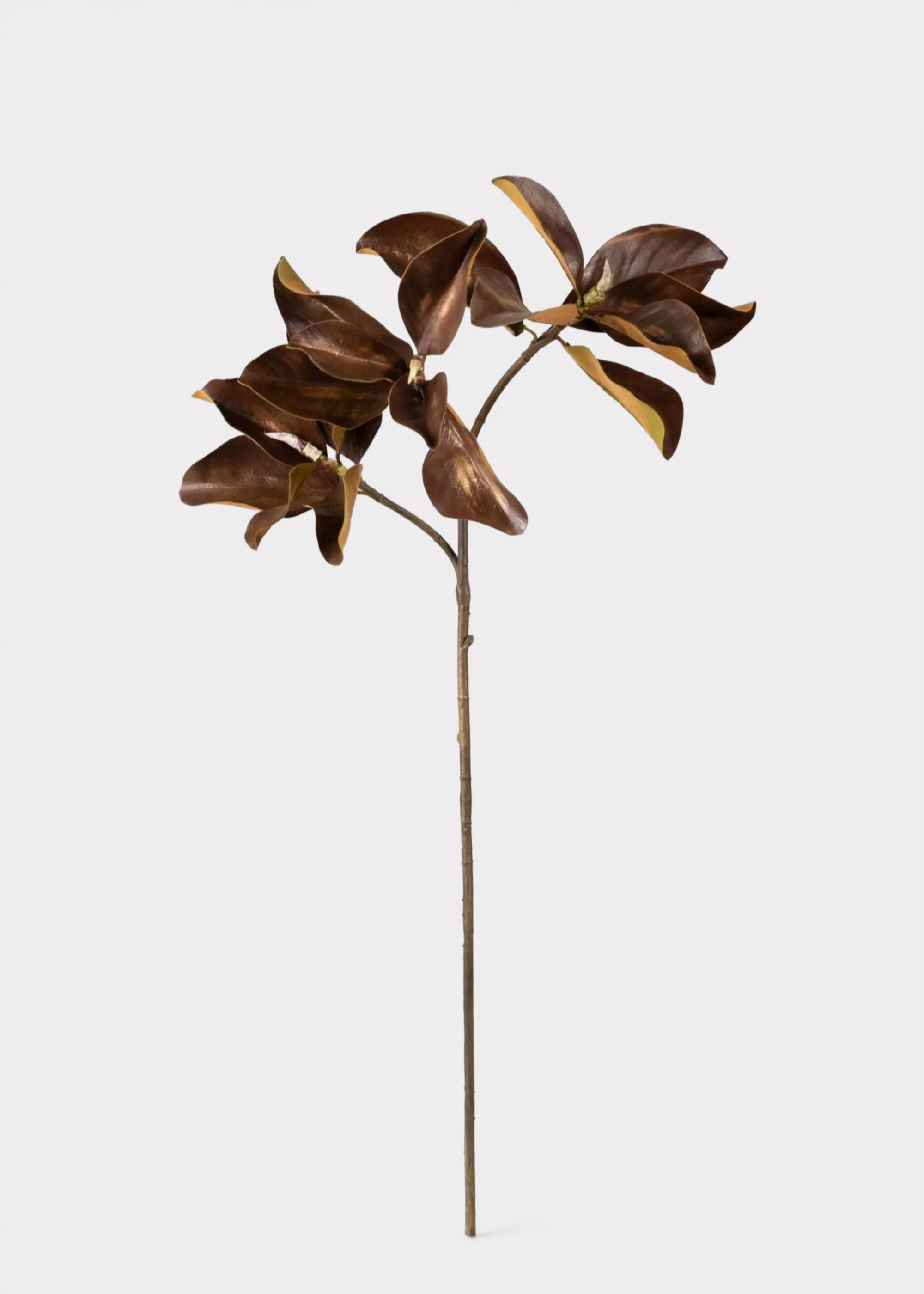 Warm Brown Fake Magnolia Leaf Branch - 38.5" - Image 4