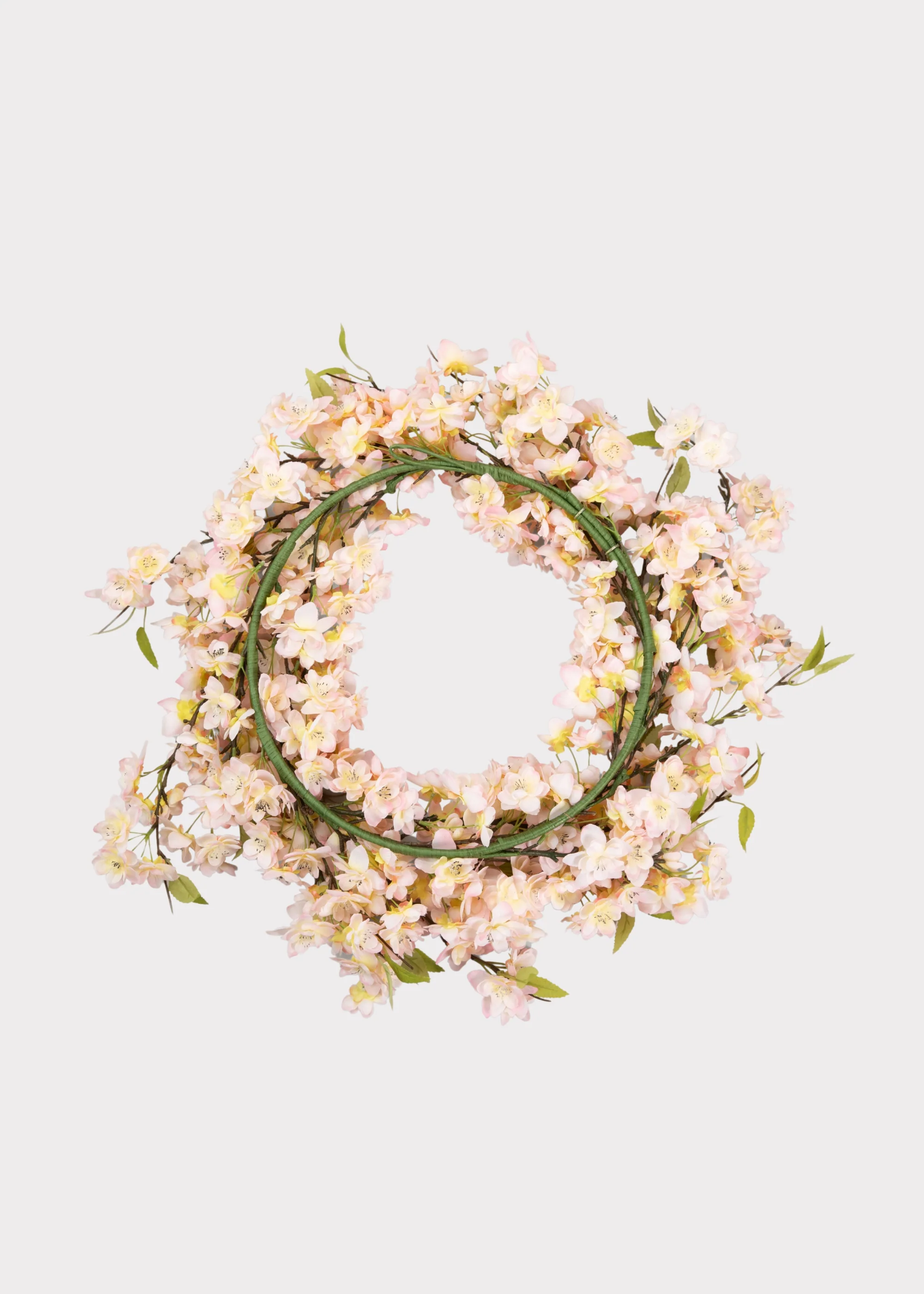Fake Cherry Blossom Flower Wreath in Pink - 20" - Image 4