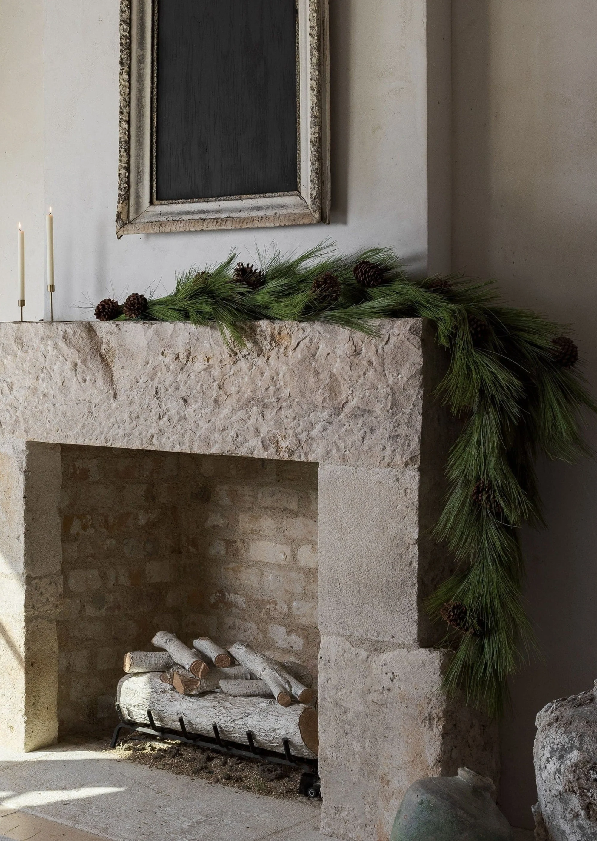 Deluxe Full Long Pine Needle and Pinecone Christmas Garland - 72" - Image 4
