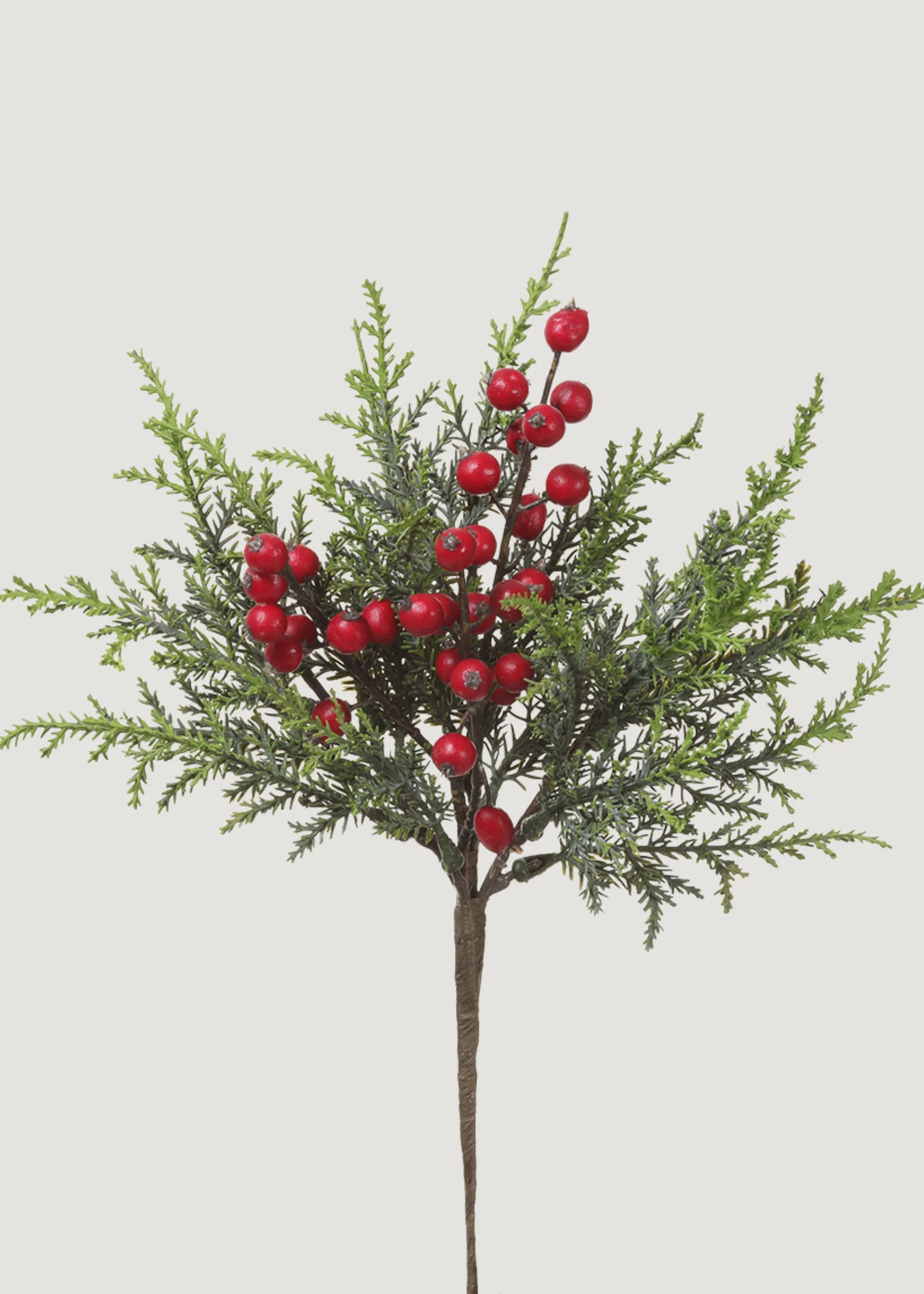 Artificial Winter Cedar Pick with Red Berries - 14" - Image 4