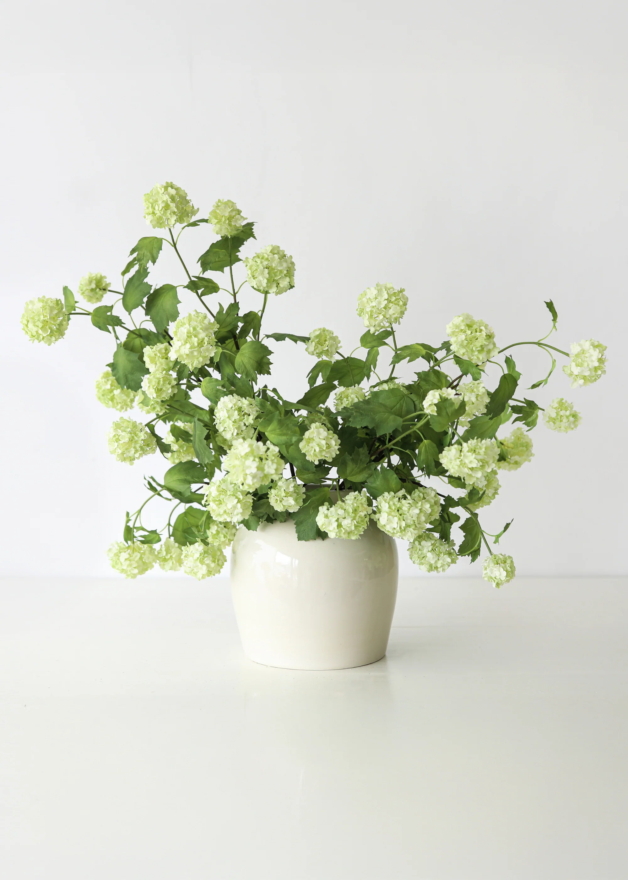 Green Cream Artificial Snowball Flowers - 24" - Image 4