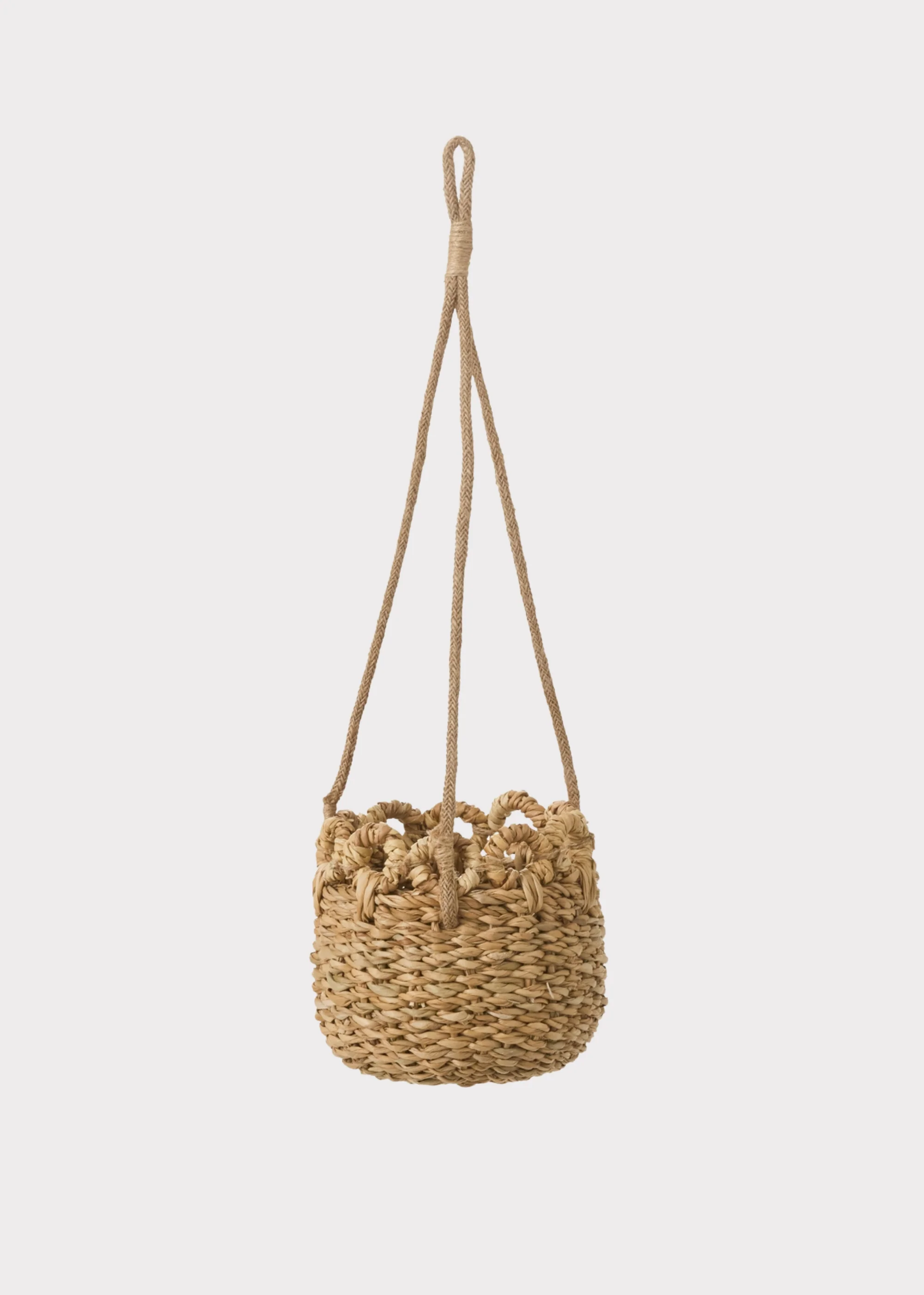 Handmade Woven Seagrass Hanging Plant Basket - 20"