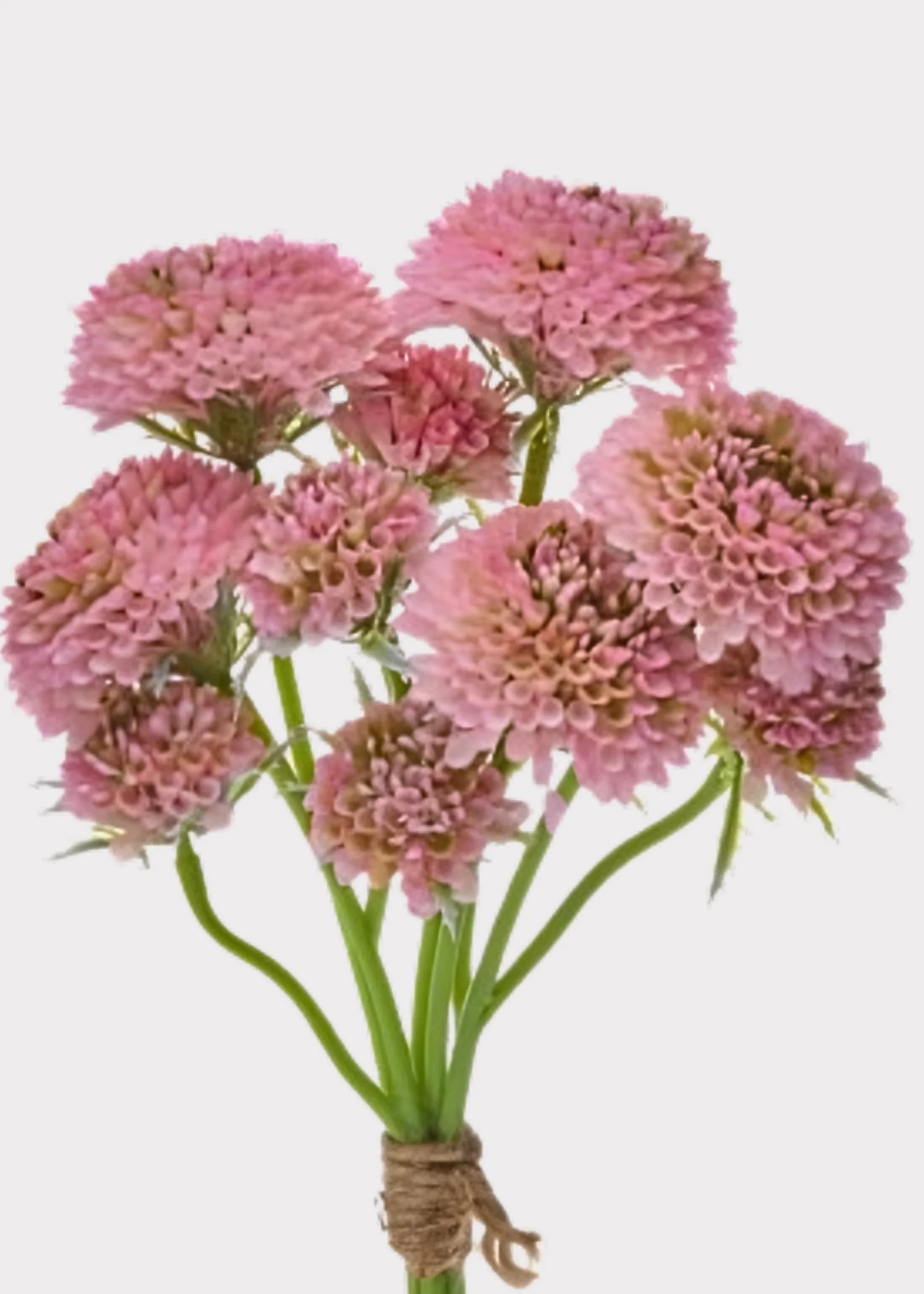 Mauve Pink Bundle of Fake Scabiosa Wildflowers - 14"