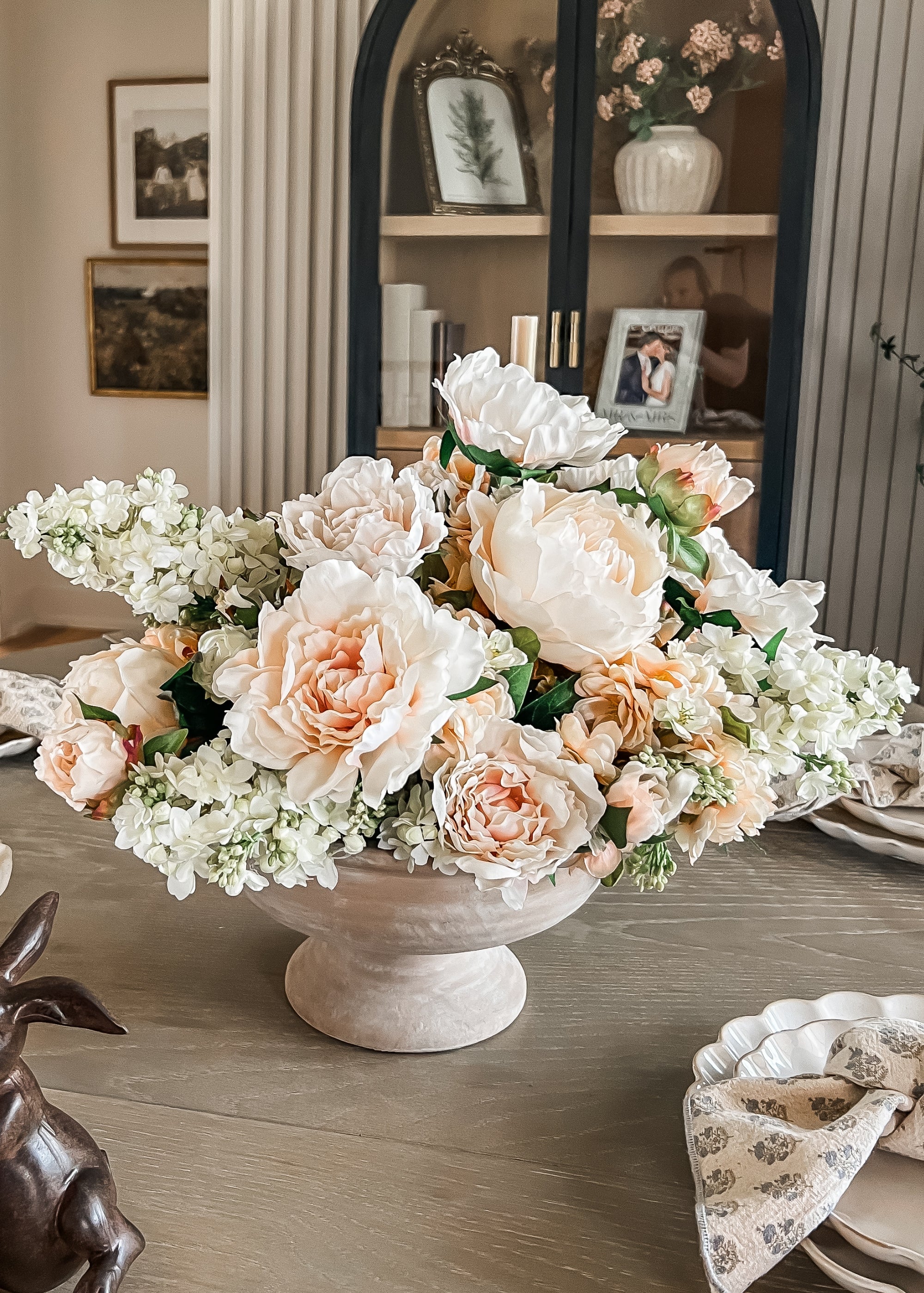 Real Touch Peony Flowers in Soft Pink - 26" - Image 2