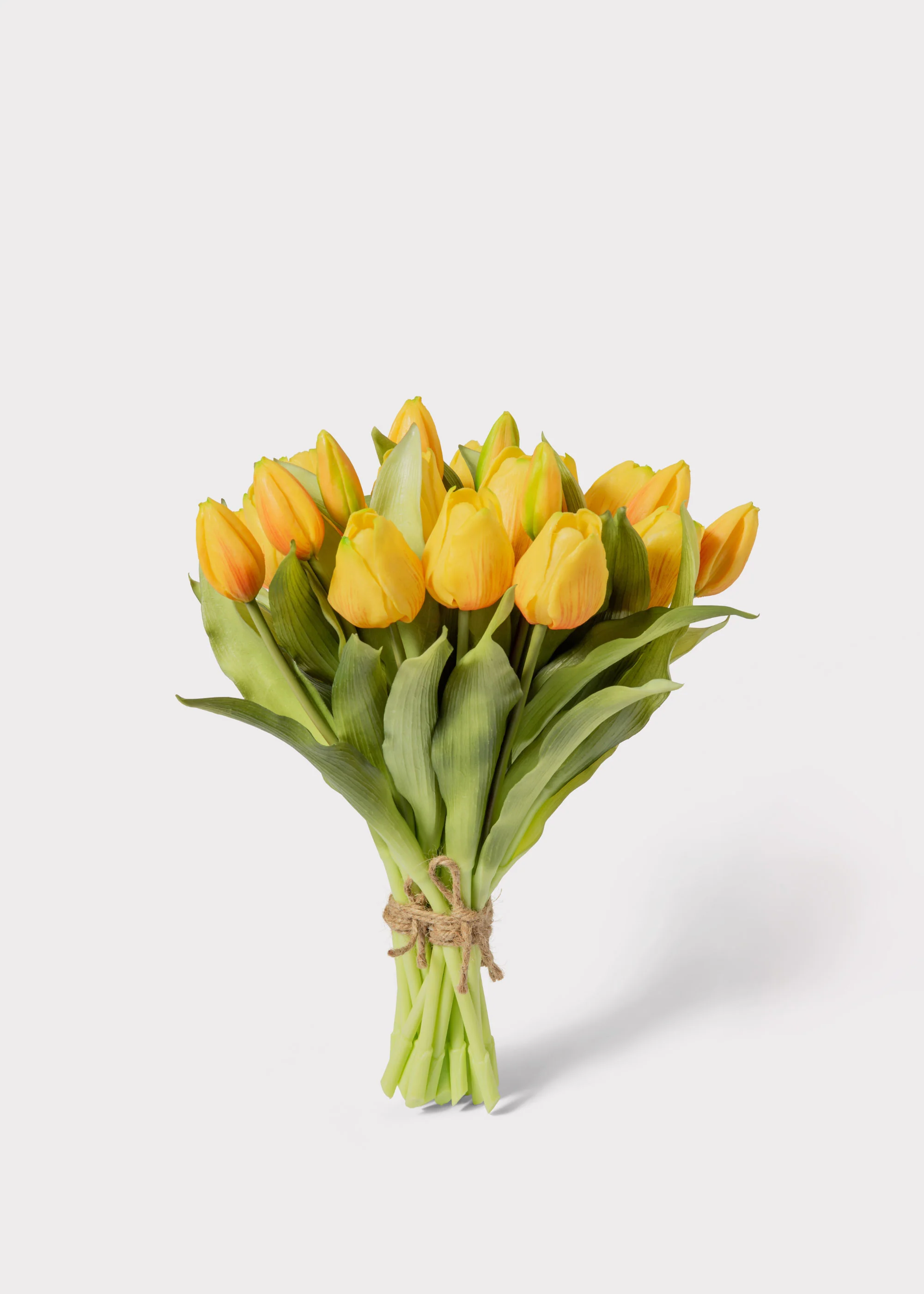 Yellow Tulip Artificial Flower Bouquet - 11.75" - Image 2